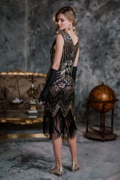 [US Warehouse] Dark Green 1920s Sequined Flapper Dress -Retro Pulse Shop ALEX4653