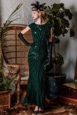 1920s Sequin Art Deco Maxi Dress 28 1920s Sequin Art Deco Maxi Dress -Retro Pulse Shop ALEX6321