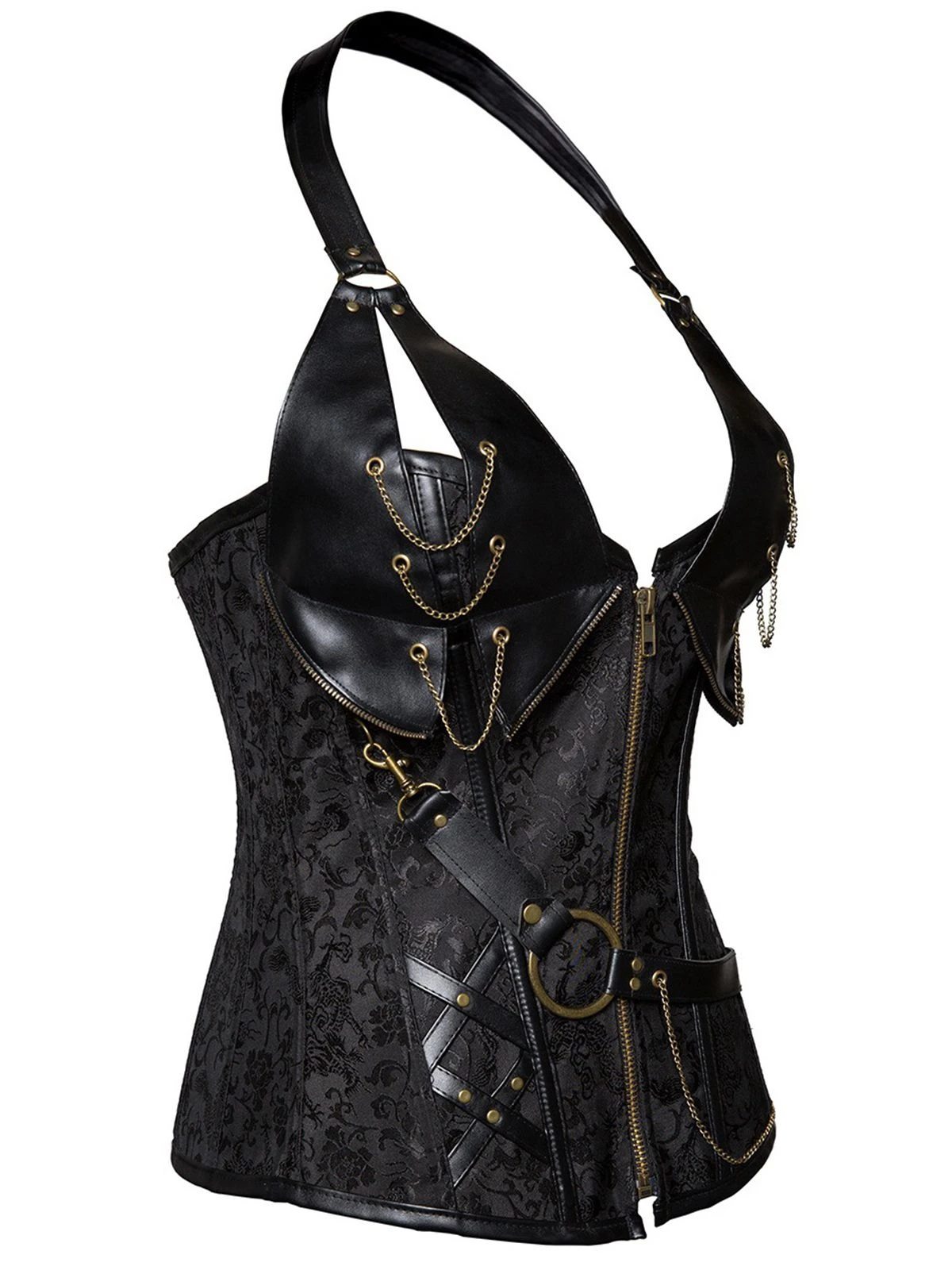 Steampunk Halter Leather Gothic Corset 12 Steampunk Halter Leather Gothic Corset - Image 10
