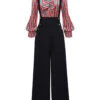 2PCS 1950s Candy Tie-Up Blouse & Black Suspender Pants -Retro Pulse Shop CBV180404 B 1