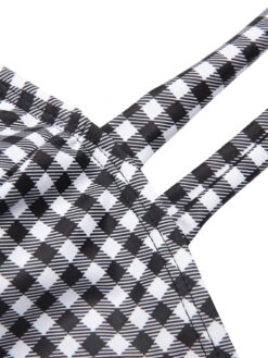 White&Black 1940s Plaid Suspenders Swimsuit -Retro Pulse Shop D69A4989
