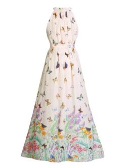 1950s Floral Butterfly Vintage Maxi Dress -Retro Pulse Shop D69A8858