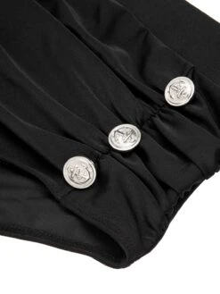 Red 1950s Strap Polka Dot Bikini Set -Retro Pulse Shop D69A9112