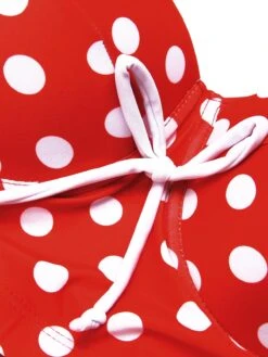 Red 1950s Strap Polka Dot Bikini Set -Retro Pulse Shop D69A9115