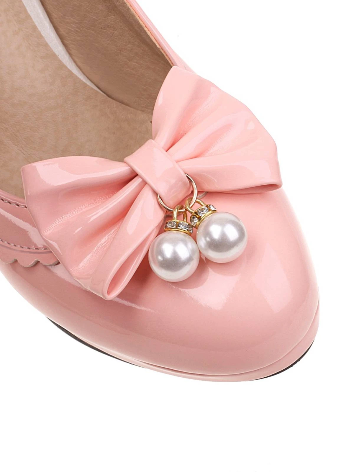 Retro Bow Pearl High Heels Shoes 11 Retro Bow Pearl High Heels Shoes - Image 9