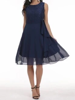 1950s Solid Lace Sleeveless Swing Dress -Retro Pulse Shop NB 6