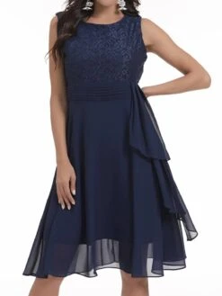 1950s Solid Lace Sleeveless Swing Dress -Retro Pulse Shop NB 7