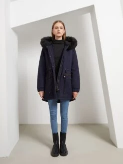 1950s Solid Zipper Fur Trimmed Coat -Retro Pulse Shop NB11