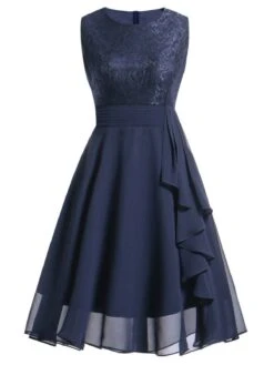 1950s Solid Lace Sleeveless Swing Dress -Retro Pulse Shop NB1 528239b7 f2a3 48de 90e5 ccdfa2348a04