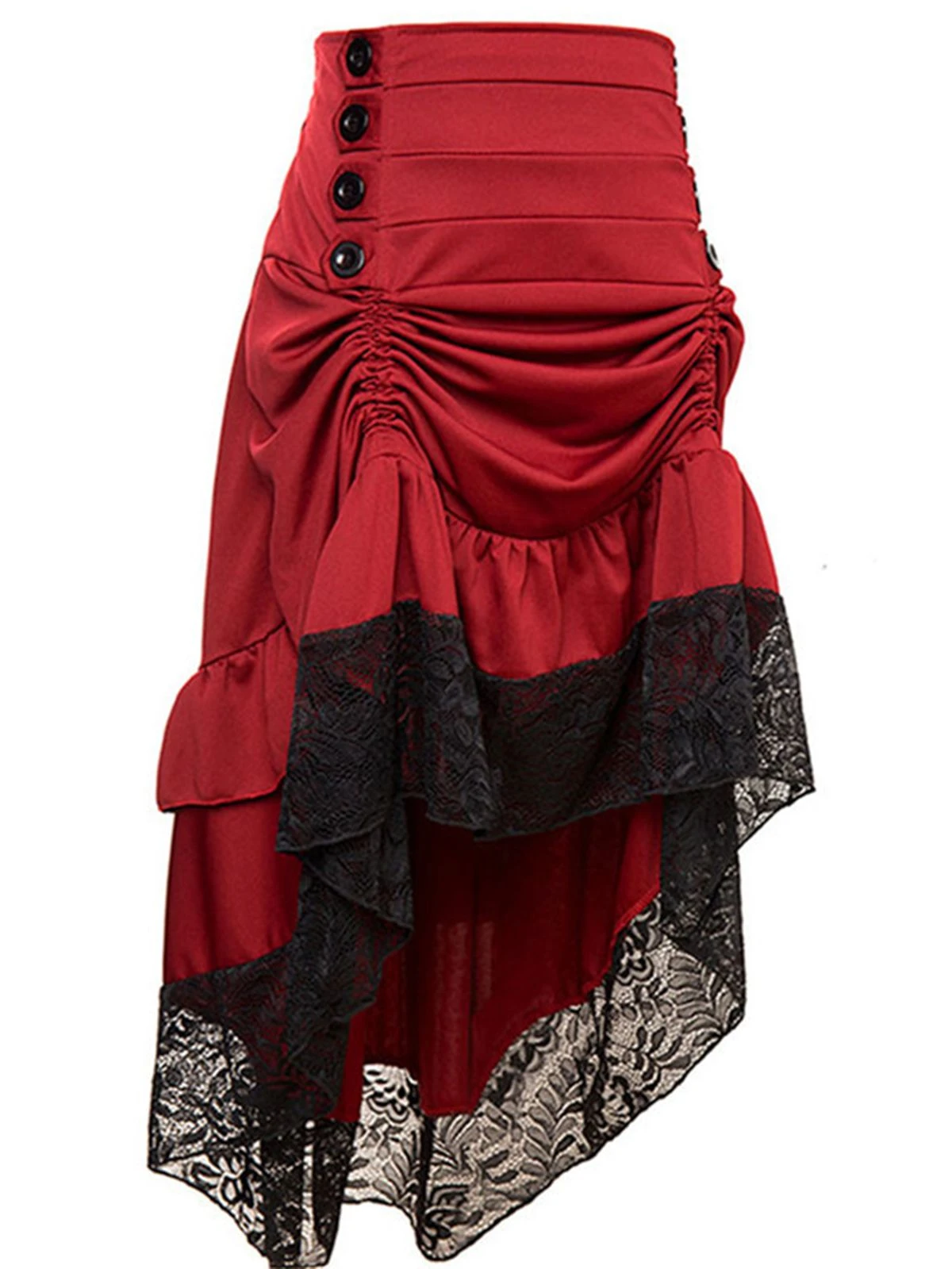 Halloween Solid Lace Gothic Ruffle Skirt 4 Halloween Solid Lace Gothic Ruffle Skirt - Image 2