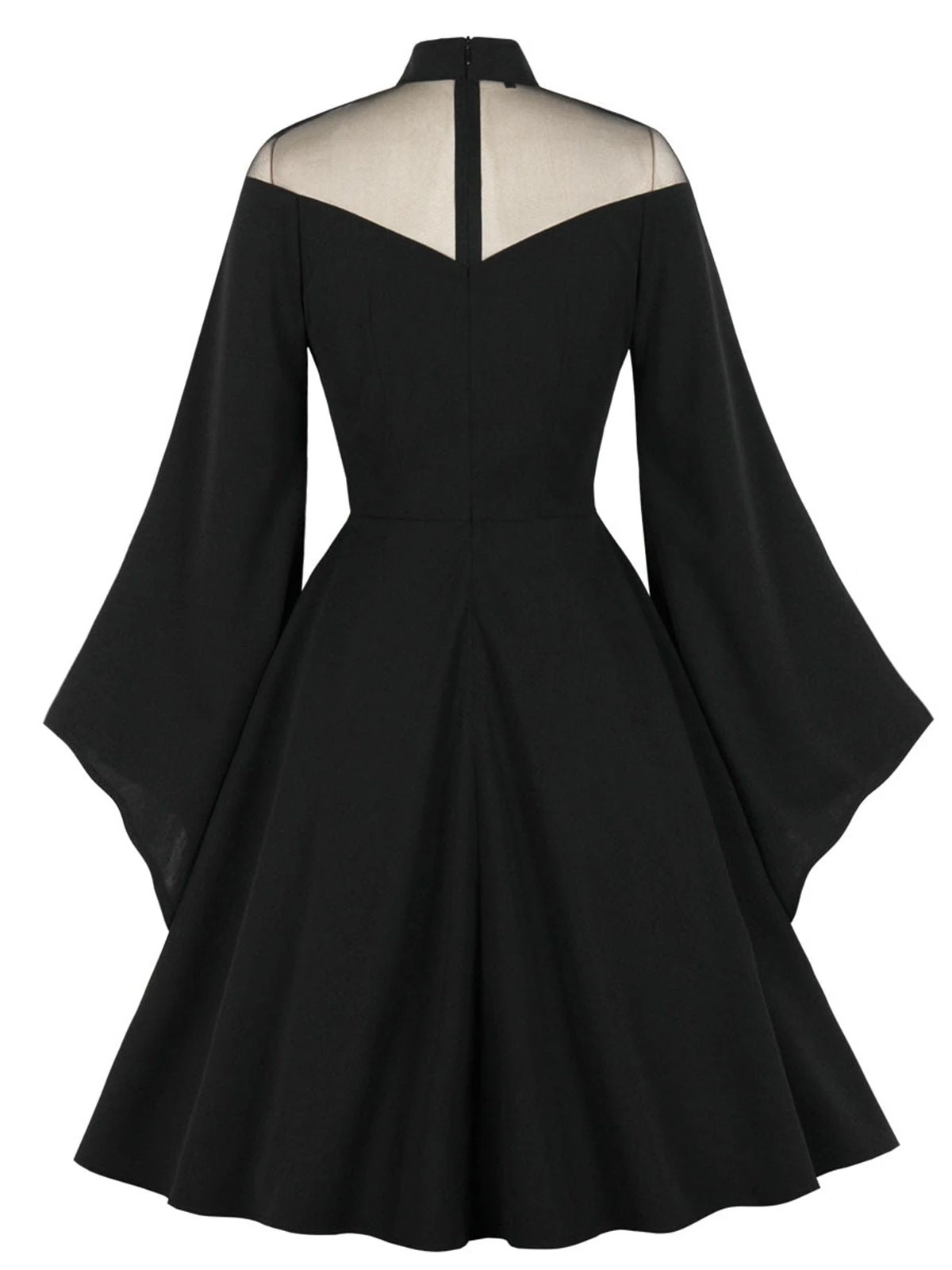 1950s Angel Sleeve Solid Swing Dress 4 1950s Angel Sleeve Solid Swing Dress - Image 2