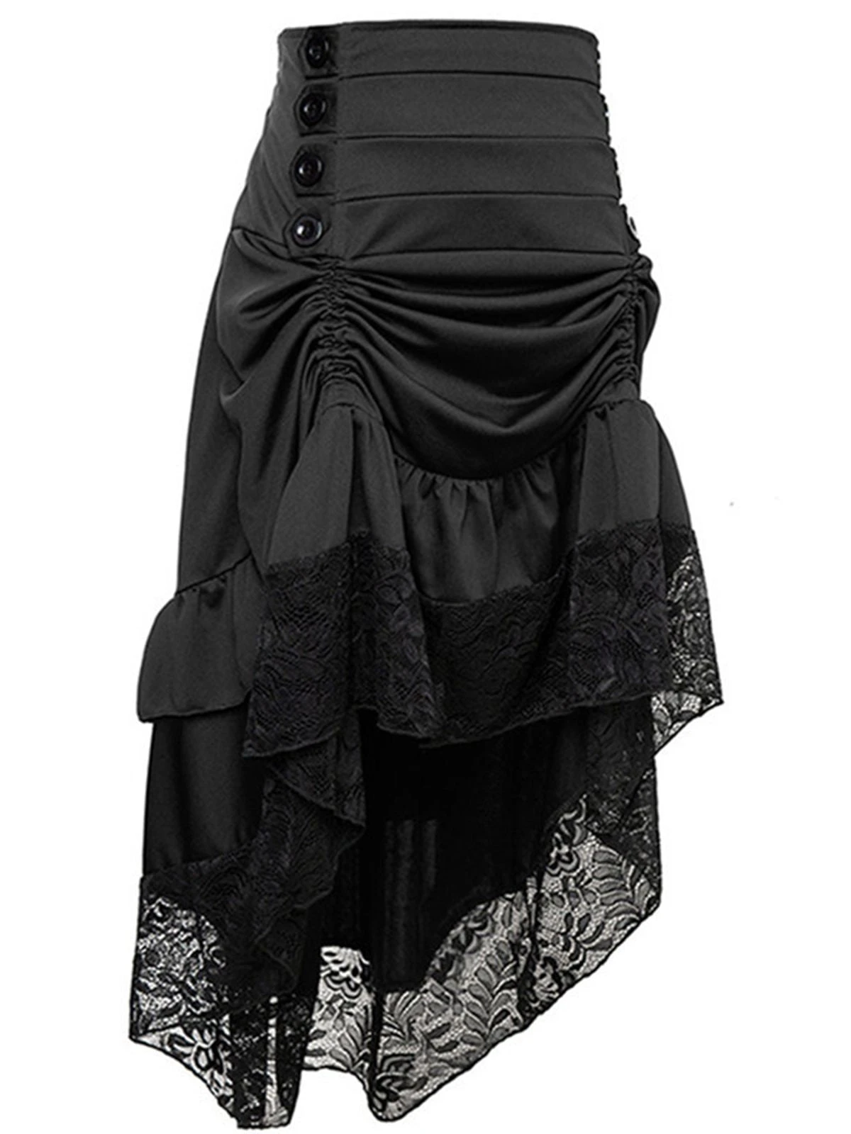 Halloween Solid Lace Gothic Ruffle Skirt 11 Halloween Solid Lace Gothic Ruffle Skirt - Image 9