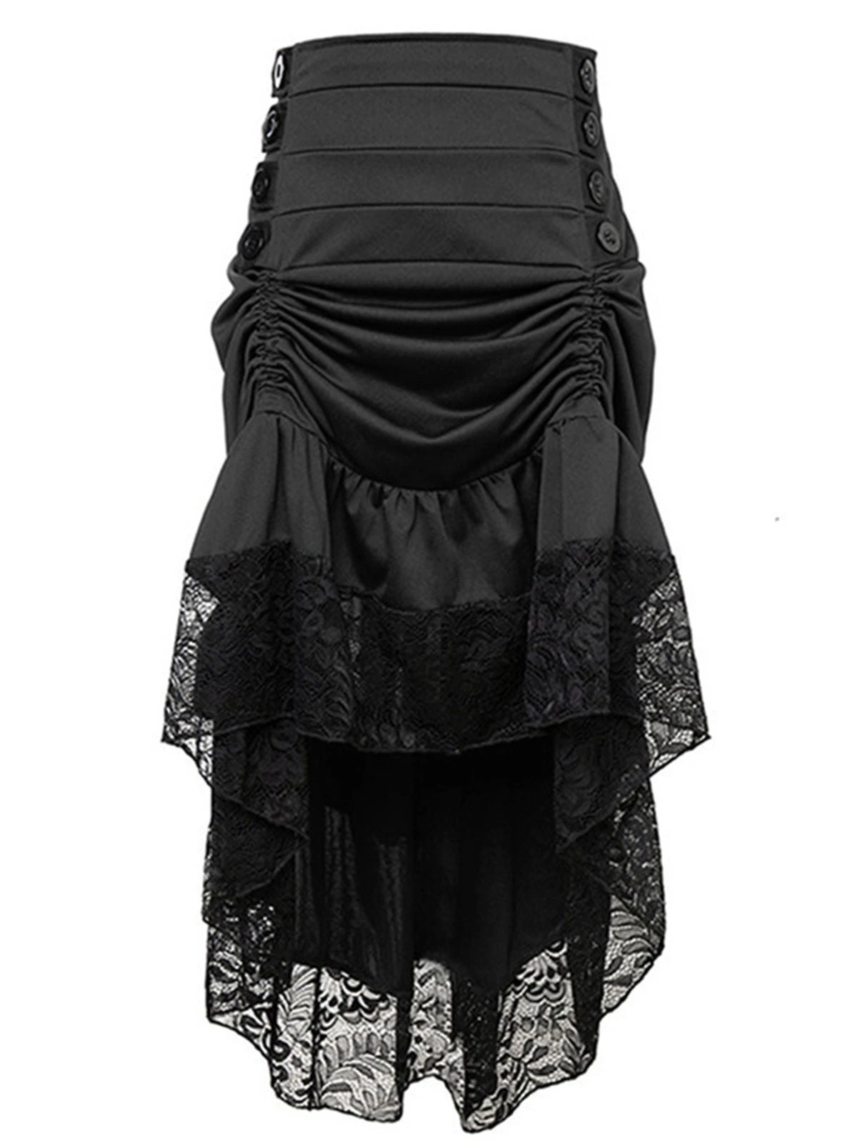 Halloween Solid Lace Gothic Ruffle Skirt 9 Halloween Solid Lace Gothic Ruffle Skirt - Image 7
