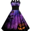 Bright Purple 1950s Halloween Spider Web Halter Dress -Retro Pulse Shop O1CN01snV8EP1PcNvLTz31R 1861361861 0 cib