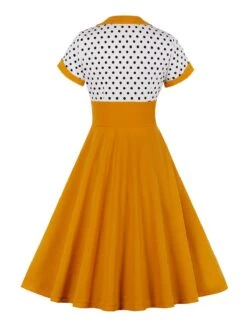 1950s Polka Dot Patchwork Swing Dress -Retro Pulse Shop O2 58f1e46a 0a4f 4622 9c80 79a42d27b5a8