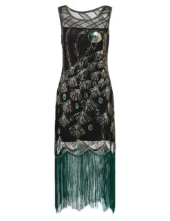 [Clearance] Black 1920s Sequin Flapper Dress - US Only