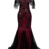 [US Warehouse] Wine Red 1920s Sequin Maxi Gowns Dress -Retro Pulse Shop SCH000313 WR 1