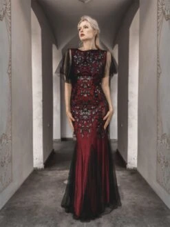 [US Warehouse] Wine Red 1920s Sequin Maxi Gowns Dress -Retro Pulse Shop SCH000313 WR S 12