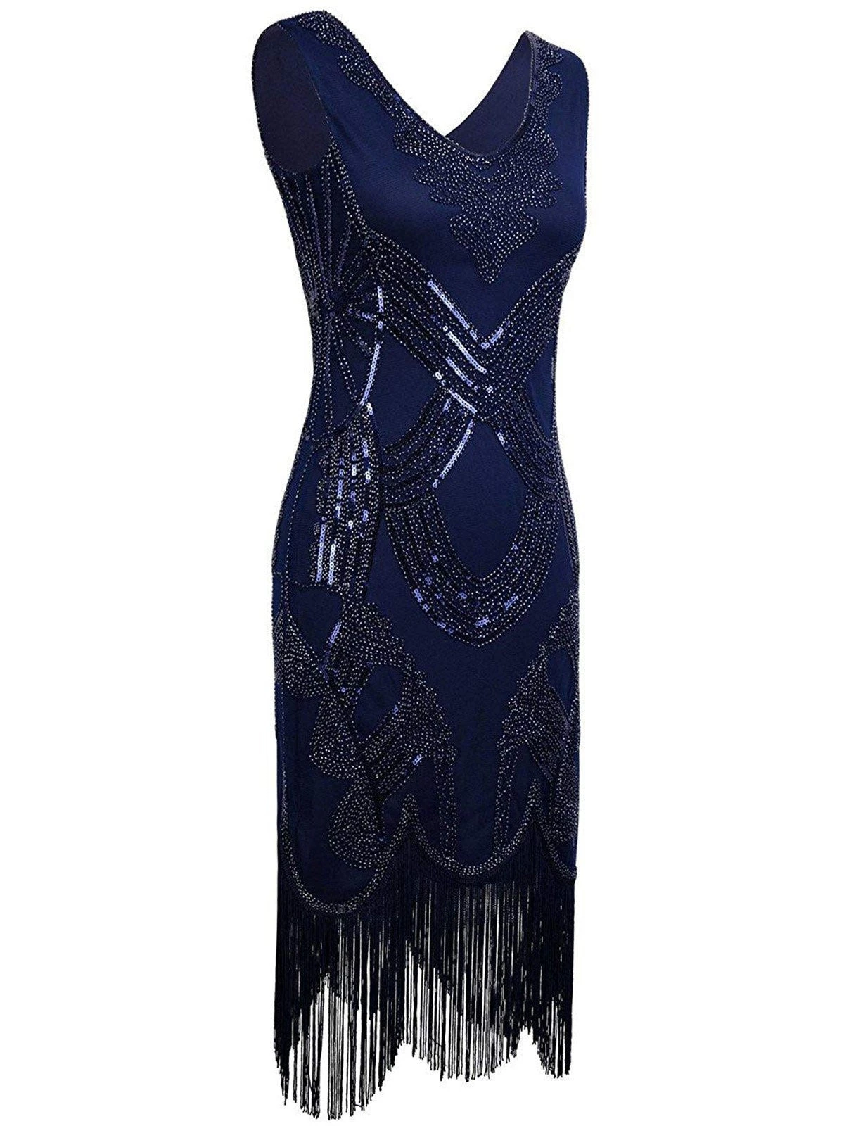 Blue 1920s Sequin Flapper Dress 4 Blue 1920s Sequin Flapper Dress - Image 2