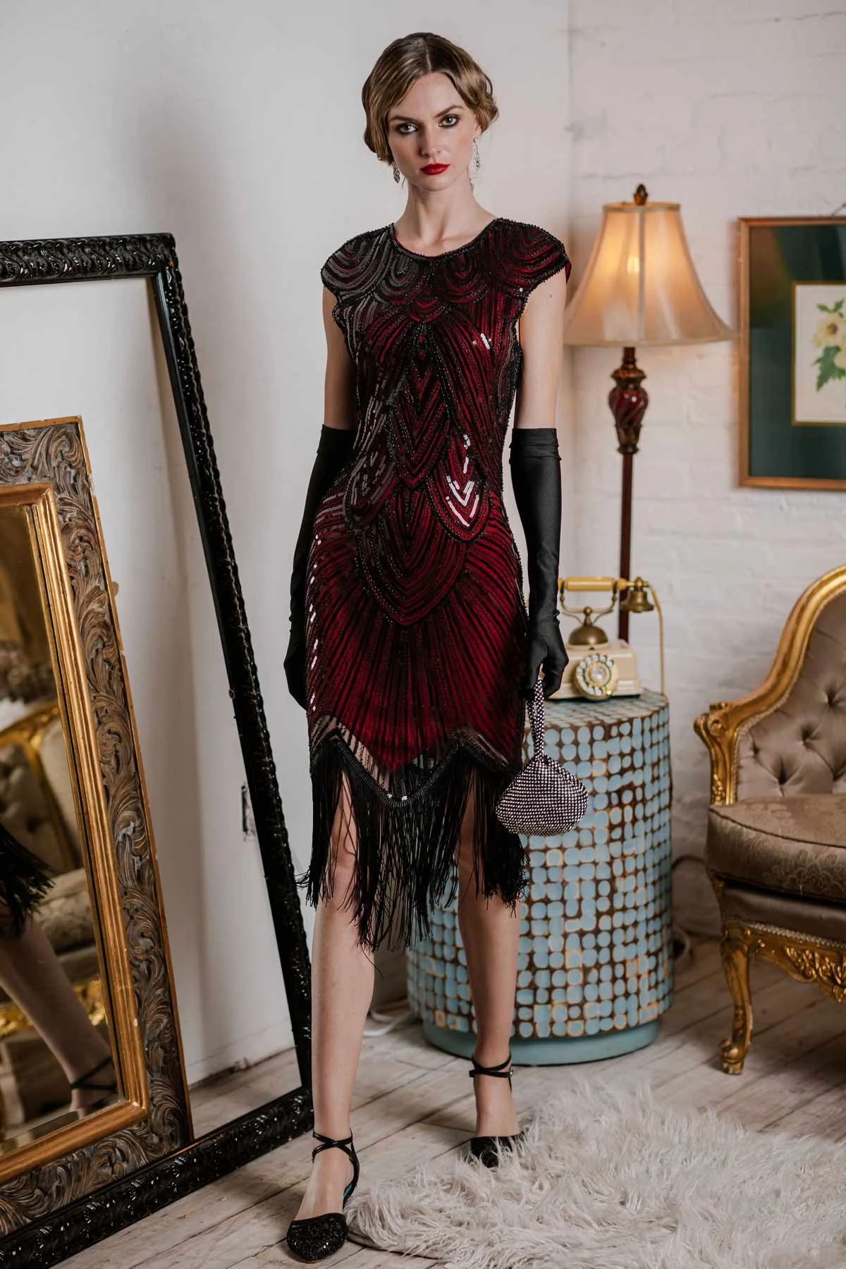 1920s Sequin Beaded Fringed Dress 18 1920s Sequin Beaded Fringed Dress - Image 16