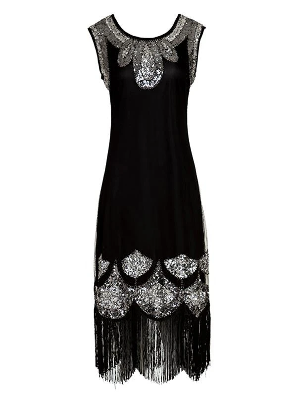 Black 1920s Sequin Flapper Dresses 3 Black 1920s Sequin Flapper Dresses