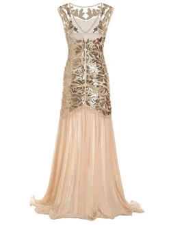[US Warehouse] Apricot 1920s Sequin Maxi Flapper Dress - US -Retro Pulse Shop SCH000357 AP 3 0bd06e28 3bbc 48d0 8812 3cc6340fe1d0