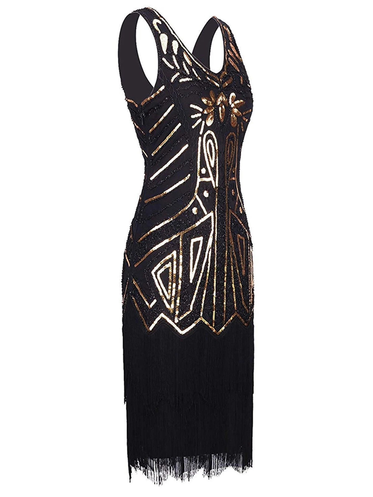 US Only Black 1920sSequin Fringed Flapper Dress 4 US Only Black 1920sSequin Fringed Flapper Dress - Image 2