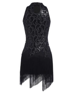 Black 1920s Sequined Glitter Dress -Retro Pulse Shop SCH000403 4