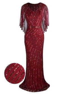 1920s Mesh Sequined Cape Maxi Dress 34 1920s Mesh Sequined Cape Maxi Dress -Retro Pulse Shop SCH000412 WR 2 4ac27a63 0250 47d9 ae47 ac131508694e