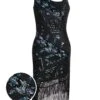 1920s Sequined TasselAsymmetrical Dress 2 1920s Sequined TasselAsymmetrical Dress -Retro Pulse Shop SCH000430 BL 2