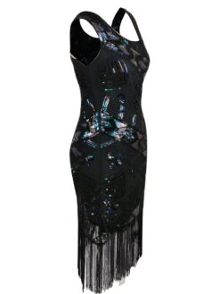 1920s Sequined TasselAsymmetrical Dress -Retro Pulse Shop SCH000430 BL 3