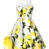 White 1950s Lemon Halter Swing Dress -Retro Pulse Shop SCH000478 PAT1 2
