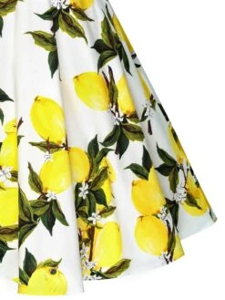 White 1950s Lemon Halter Swing Dress -Retro Pulse Shop SCH000478 PAT1 7