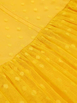 Yellow 1950s Dots Off-Shoulder Mesh Swing Dress -Retro Pulse Shop SCH000554 7