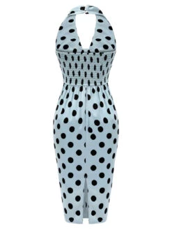 Blue 1960s Polks Dots Pencil Dress -Retro Pulse Shop SCH000622 BL 3