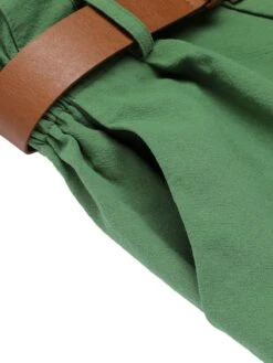 Dark Green 1960s Solid Vintage Shorts -Retro Pulse Shop SCH000641 5