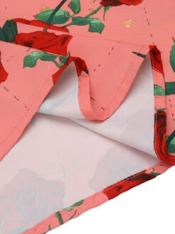 High Waist Suspenders Rose Dress -Retro Pulse Shop SCH000666 6