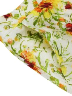 Yellow 1950s Sunflower Jacquard Pants -Retro Pulse Shop SCH000693 5