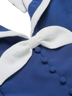 Blue 1950s Patchwork Halter Navy Romper -Retro Pulse Shop SCH000701 6