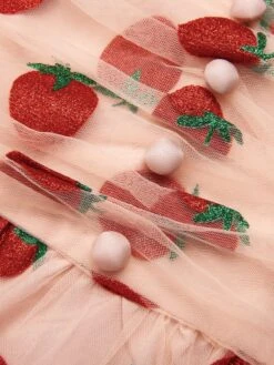 Pink 1950s Strawberry Mesh Swing Dress -Retro Pulse Shop SCH000702 6
