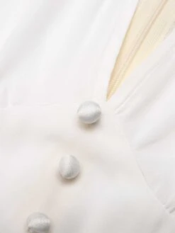 White & Dark Green 1930s Back Bow Jumpsuit -Retro Pulse Shop SCH000762 5