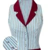 Blue 1950s Stripes Patchwork Sleeveless Blouse -Retro Pulse Shop SCH000796 01 compressed