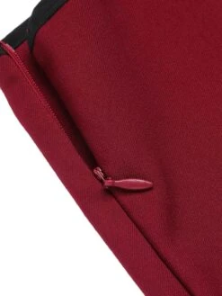 Red 1950s Elastic Waist Solid Shorts -Retro Pulse Shop SCH000798 5 compressed