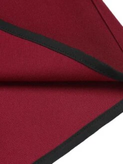 Red 1950s Elastic Waist Solid Shorts -Retro Pulse Shop SCH000798 6 compressed