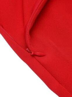 Deep Red 1950s Rose Lace Up Patchwork Romper -Retro Pulse Shop SCH000823 5