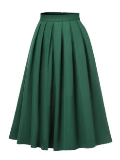 Green 1950s Solid Pleated Skirts 13 Green 1950s Solid Pleated Skirts -Retro Pulse Shop SCH000833 461e02d9 d626 4d83 822d 1558b373ae86