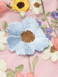 Pale Pink 1960s 3D Flower Mini Dress -Retro Pulse Shop SCH000870 4