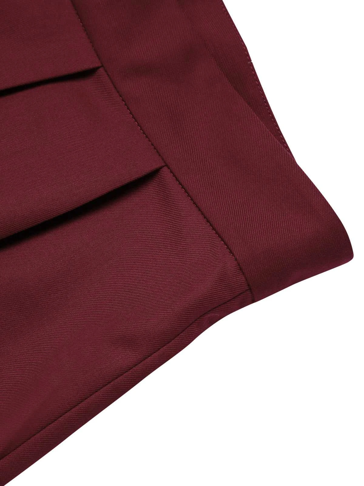 Red 1950s Pleated Turn Over Shorts 7 Red 1950s Pleated Turn Over Shorts - Image 5