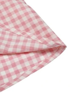 Pink 1950s Gingham Plaid Lapel Shirt -Retro Pulse Shop SCH000943 6 compressed