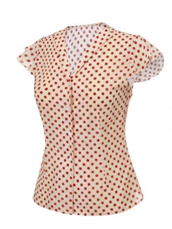 1950s Red Polka Dot Fly Sleeve Blouse -Retro Pulse Shop SCH001018 2